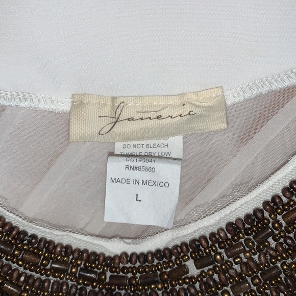 Like new! Ruffled Tank Top with Beaded Neckline - Picture 4 of 9